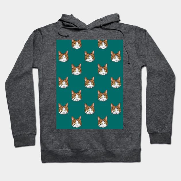 Cat Head Pattern Hoodie by okpinsArtDesign